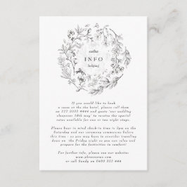 美しいフローラスケッチリース結婚ズ エンクロージャーカード