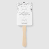 美しいフローラスケッチ結婚式 プログラム ハンドファン (裏面)