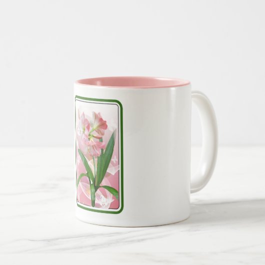 美しいフローラテーマのアマリリス ツートーンマグカップ (正面右)