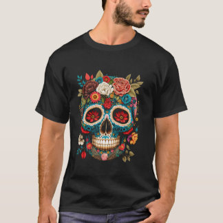 美しいフローラデコレーションシュガースカルディアデロス Tシャツ