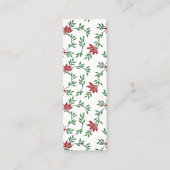 美しいフローラデザインと赤い花 コーリングカード (正面)