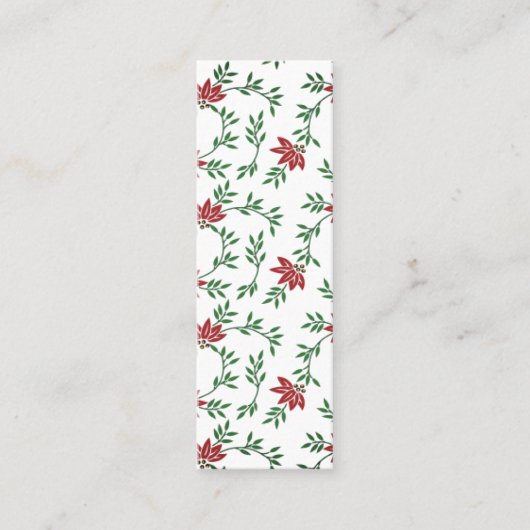 美しいフローラデザインと赤い花 コーリングカード (正面)