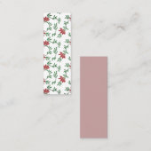 美しいフローラデザインと赤い花 コーリングカード (正面/裏面)