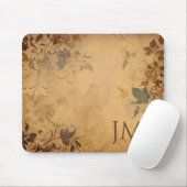美しいフローラデザインオンヴィンテージ紙 マウスパッド (マウス)