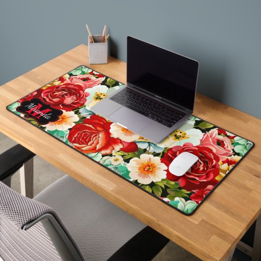 美しいフローラデザイン – パーソナライズ デスクマット (オフィス2)