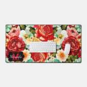 美しいフローラデザイン – パーソナライズ デスクマット (キーボード&マウス)