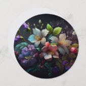 美しいフローラドットアートマンダラインサートノートカード サンキューカード (正面/裏面)