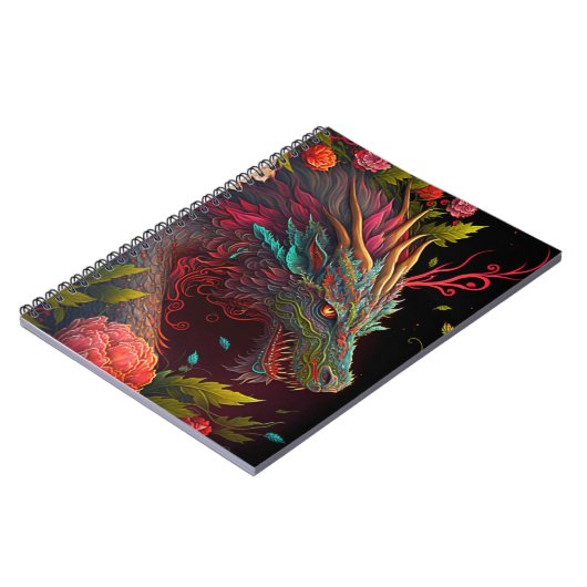 美しいフローラドラゴンノート ノートブック (左側)