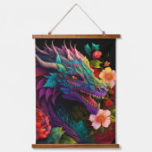 美しいフローラドラゴン 吊り下げ型タペストリー (正面)