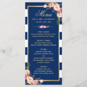 美しいフローラネイビーストライプのブ結婚ルーのメニュー メニュー (正面)