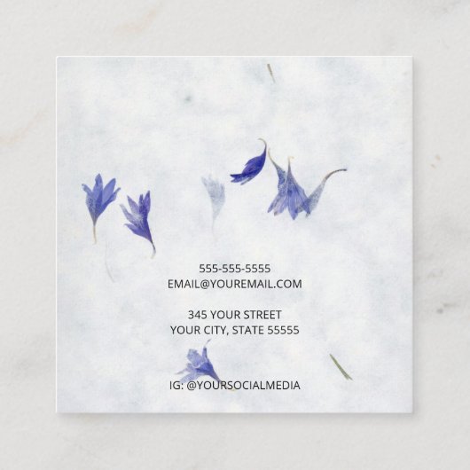 美しいフローラネックレスディスプレイカード スクエア名刺 (裏面)