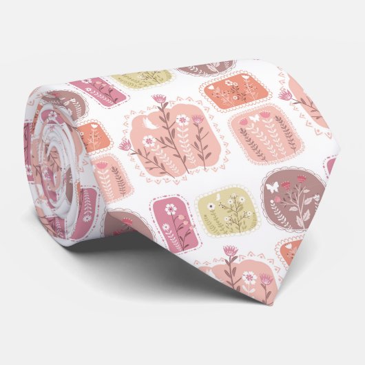 美しいフローラバタフライガーデンネックタイ ネクタイ (ロール)
