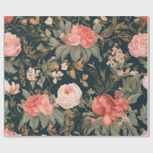 美しいフローラバラ花 ラッピングペーパー (フラット)