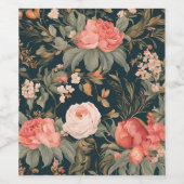 美しいフローラバラ花 ワインラベル (シングルラベル)