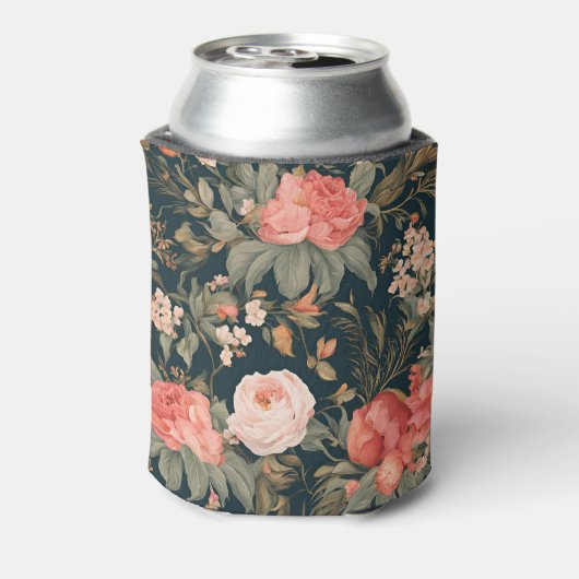 美しいフローラバラ花 缶クーラー (缶裏面)