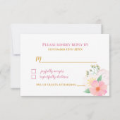 美しいフローラバレリーナベビーシャワーRSVPカード 出欠カード (正面)