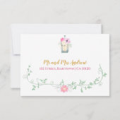 美しいフローラバレリーナベビーシャワーRSVPカード 出欠カード (裏面)