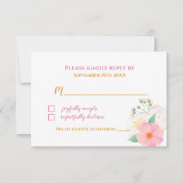 美しいフローラバレリーナベビーシャワーRSVPカード 出欠カード