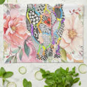 美しいフローラパステルキャットキッチンタオル キッチンタオル (折り畳み)