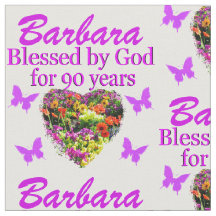 美しいフローラパーソナライズされた90番目の誕生日織物