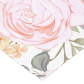 美しいフローラピンクのバラと緑の葉 ショートテーブルランナー (コーナー)