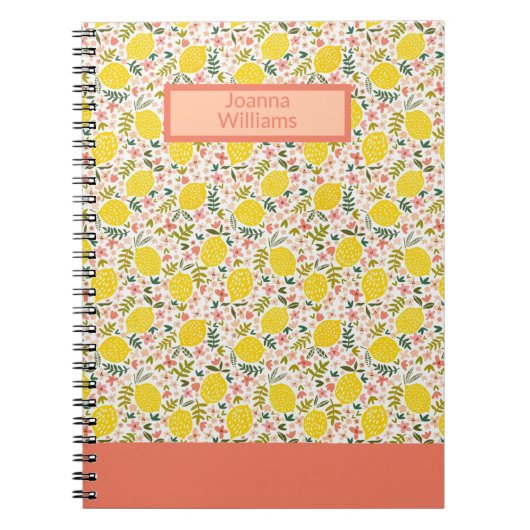 美しいフローラピンクのレモネードフラワーバッグ ノートブック (正面)