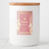 美しいフローラピンクの金ゴールド製品の包装ラベル フードラベル (正面)