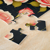 美しいフローラピンクローズ ジグソーパズル (側面)