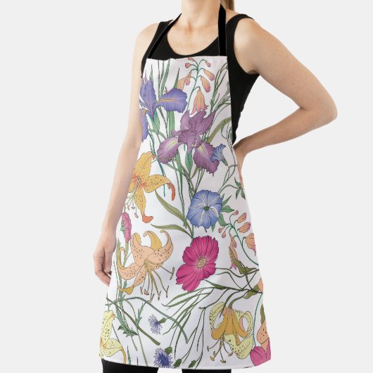 美しいフローラフィールドヴィンテージイラストレーション エプロン (インサイチュ)