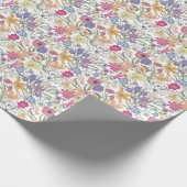 美しいフローラフィールドヴィンテージイラストレーション ラッピングペーパー (角)