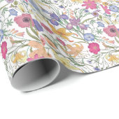 美しいフローラフィールドヴィンテージイラストレーション ラッピングペーパー (ロールコーナー)
