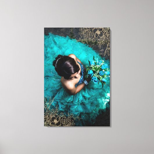 美しいフローラフォトオーバーレイ写真の追加 キャンバスプリント (正面)