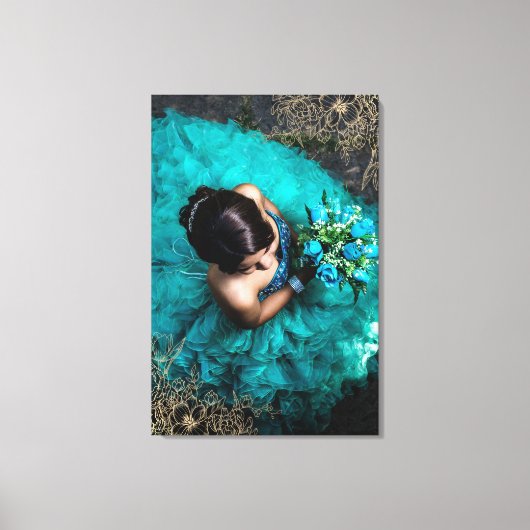 美しいフローラフォトオーバーレイ写真の追加 キャンバスプリント (正面)