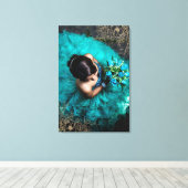 美しいフローラフォトオーバーレイ写真の追加 キャンバスプリント (インサイチュ (ウッドフロア))