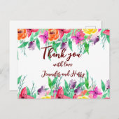 美しいフローラフラワーブルゴーニュピンクローズグリーン ポストカード (正面/裏面)