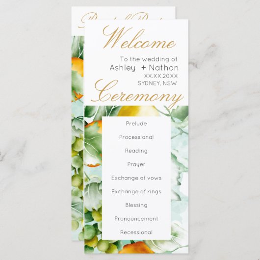 美しいフローラフルーツ水の色結婚夏の (正面/裏面)