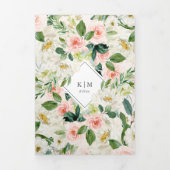 美しいフローラフレームオールインワン結婚ズ 三つ折り招待状 (カバー)