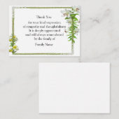 美しいフローラフレームサンキューカード ノートカード (正面/裏面)