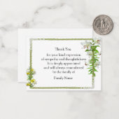 美しいフローラフレームサンキューカード ノートカード (正面/裏面インサイチュ)