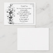 美しいフローラフレームサンキューカード ノートカード (正面/裏面)