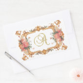 美しいフローラフレーム、モノグラムA、AI生成、 長方形シール (封筒)