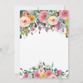 美しいフローラブライダルシャワー招待、ベビー 招待状 (裏面)