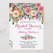 美しいフローラブライダルシャワー招待、ベビー 招待状 (正面/裏面)