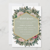 美しいフローラブライダルシャワー 招待状 (正面)