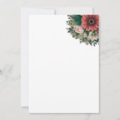 美しいフローラブライダルシャワー 招待状 (裏面)