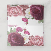 美しいフローラブルゴーニュ結婚ーズ プレイスカード (内部開封)