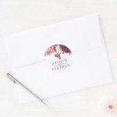 美しいフローラブルゴーニュ結婚ーズ ラウンドシール (封筒)