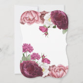 美しいフローラブルゴーニュ結婚ーズ 招待状 (裏面)