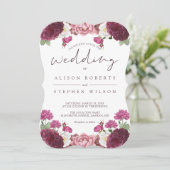 美しいフローラブルゴーニュ結婚ーズ 招待状 (スタンド正面)