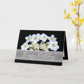 美しいフローラブーケオブホワイトフラワーズ誕生日 カード (黄色い花)